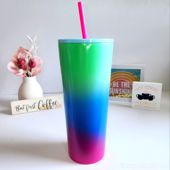 💚💙🩷 Starbucks 🥤 Ombre Stainless Steel Venti 24oz Cold Cup ☆》NWT《☆ - Picture 3 of 7